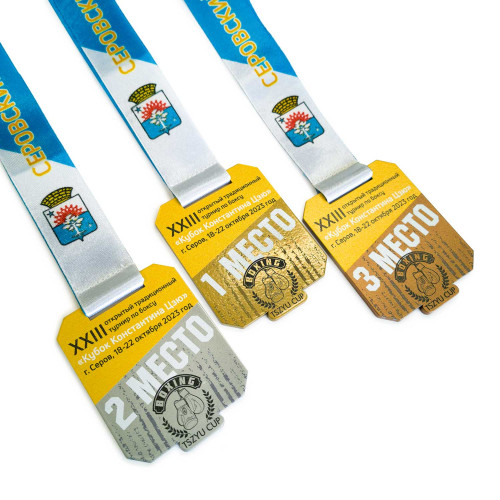 Медаль 1-слойная из металла с полноцветной печатью