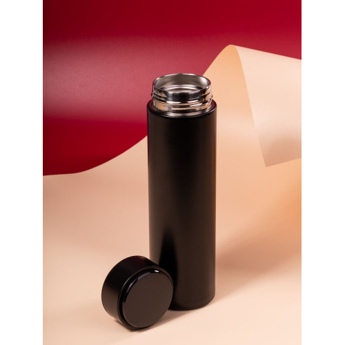 Смарт-бутылка с заменяемой батарейкой Long Therm, черная