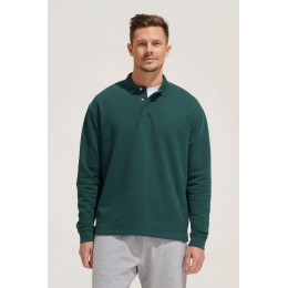 Рубашка поло оверсайз с длинным рукавом Heritage, темно-зеленая