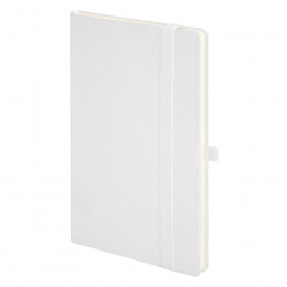 Бизнес-блокнот GRACY, 130х210 мм, белый, кремовая бумага, гибкая обложка, в линейку, на резинке