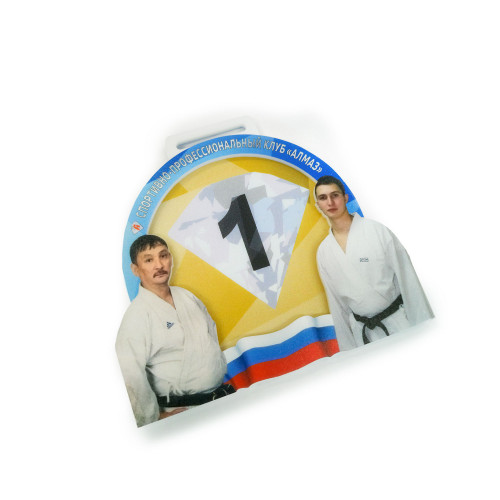 Медаль из акрила 2-слойная с УФ-печатью D-40, толщина 10 мм