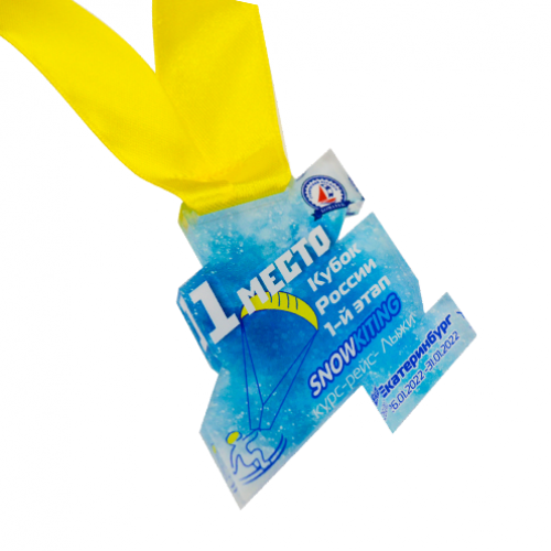 Медаль из акрила 1-слойная с УФ-печатью D-40, толщина 10 мм